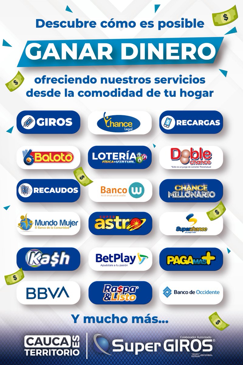 SuperGIROSCauca's tweet photo. ¿Quieres hacer parte de nuestra familia SuperGIROS? 💙

Déjanos un mensaje por interno con la siguiente información:

 👉Nombre completo.
👉 Dirección de residencia.
👉 Numero de contacto.

Y muy pronto te contactaremos 🤩

¡Todo por nuestra gente!

#CaucaTerritorioSuperGIROS https://t.co/DSGCSxCeN3