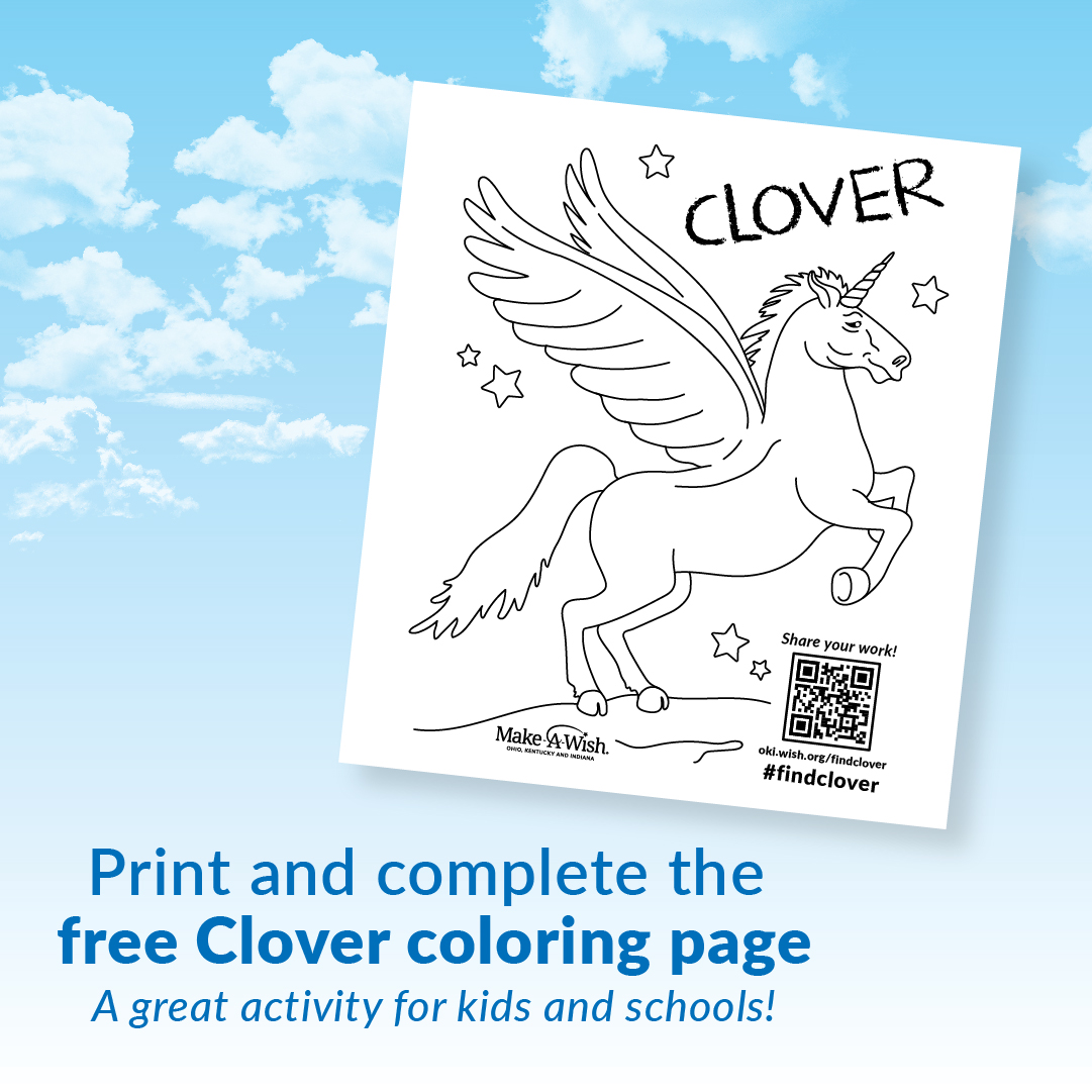 🦄 Tag us on social or contact us at marketing@oki.wish.org and let Mya know that the Make-A-Wish community is helping her #FindClover 🦄!

✨🧁🌈 Learn more about Clover and check on his clues: oki.wish.org/findclover

#MakeAWish #unicorn