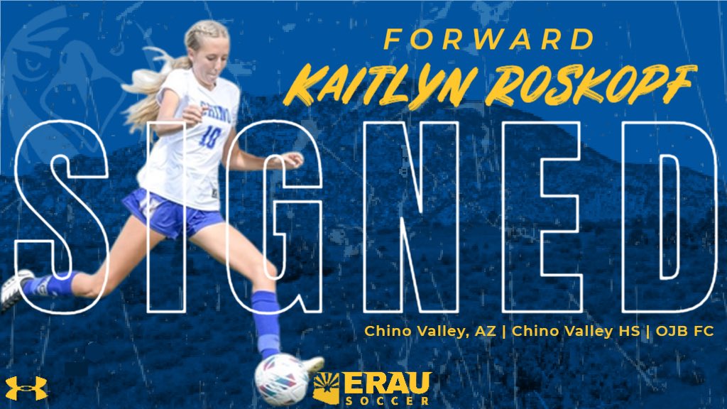 ERAUAZWSoccer's tweet photo. Adding another today, and we didn't have to go far to find her! Help us officially welcome Kaitlyn Roskopf to our Eagle family! #newERAUeagle #StayinginAZ @CVHSstudco @ChinoValleyNews @erau_eagles @ERAUPrescott π¦
β½οΈππ https://t.co/0bK0TV1dww