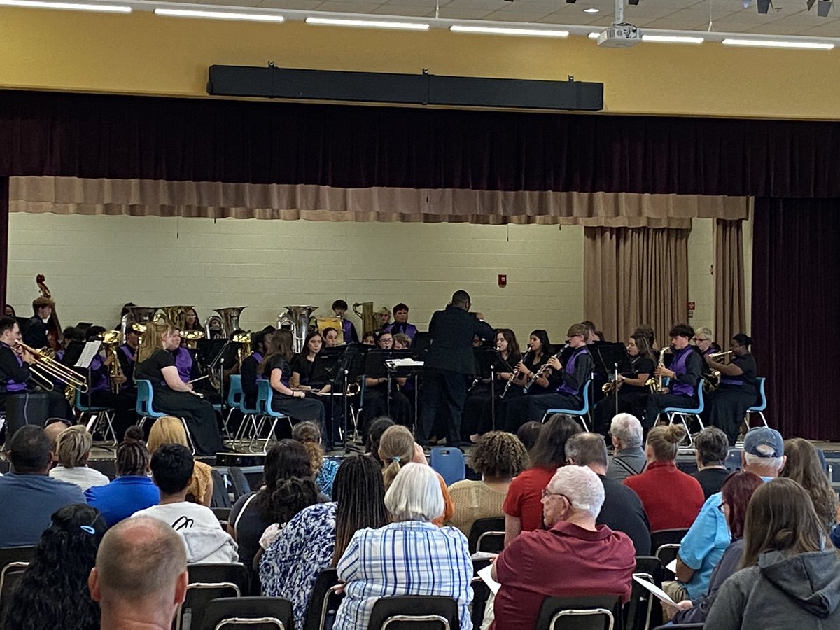 Our band is one of the top bands in the state winning straight Superior ratings. Tonight is the Spring Concert and the house is packed. Go Canes!