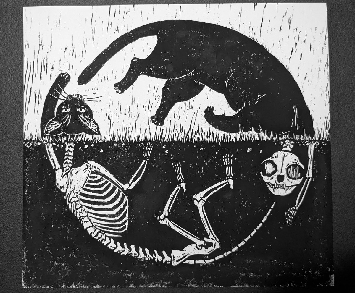 _dinatrix_'s tweet image. My latest woodcut print, Gatoboros! Available at dinasdoodles.com #printmaking #makeart