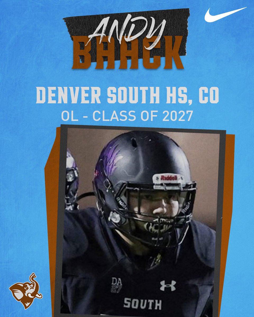 Welcome ANDY BAACK out of Denver South HS, CO to the class of 2027! hudl.com/video/3/609815… 🐘 #jumbopride