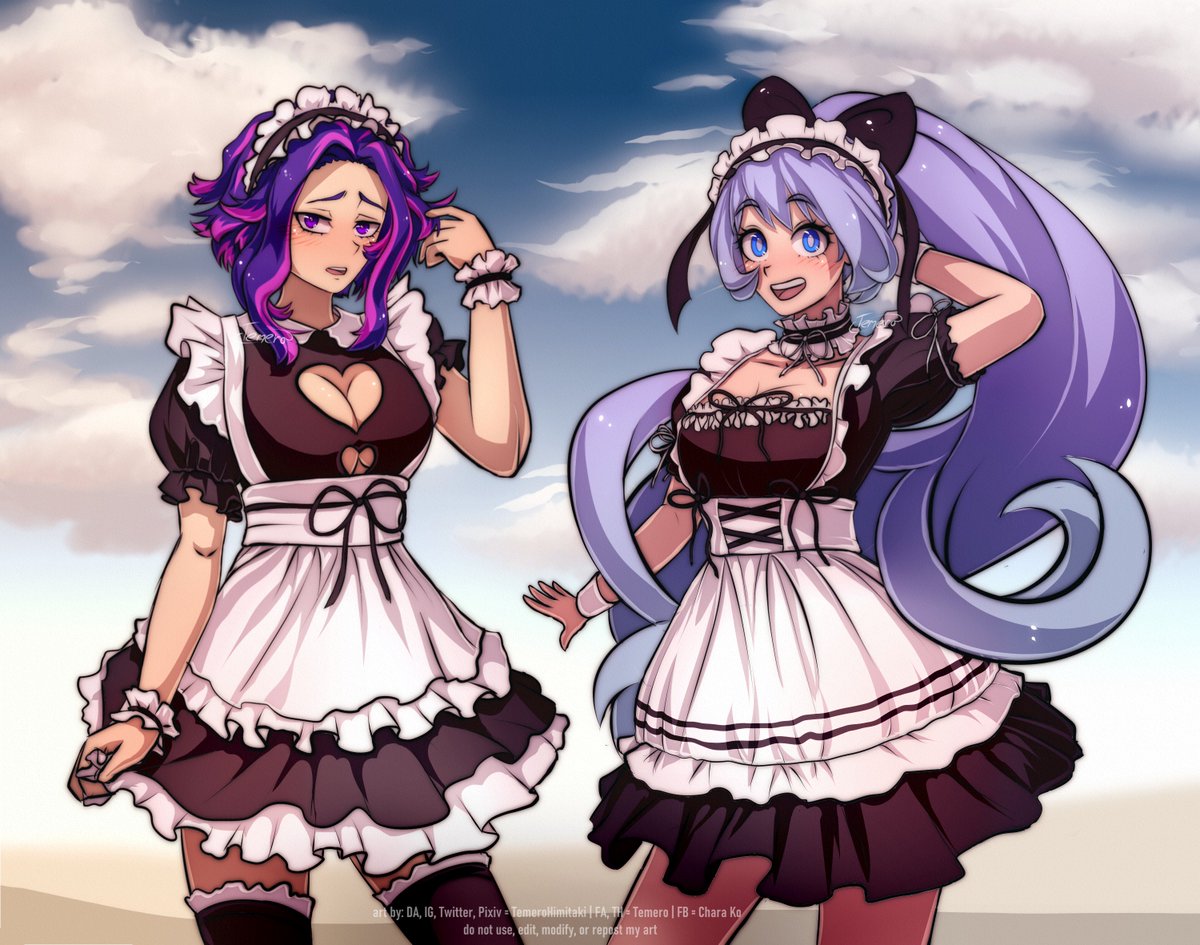 Maid Nagant & Nejire~ Don't ask why they're outside, probably at