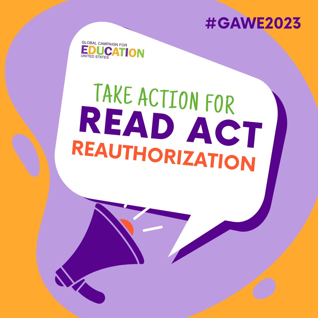 GCE_US's tweet photo. 📣Take action in honor of #GlobalActionWeekForEducation #GAWE2023!
👉🏾Urge Congress to fully fund #GlobalEducation: https://t.co/B9UFeAULv5
📚Encourage Congress to swiftly pass the #READReauthorizationAct: https://t.co/SX0ZWEMJ5w https://t.co/eQYXlgl474