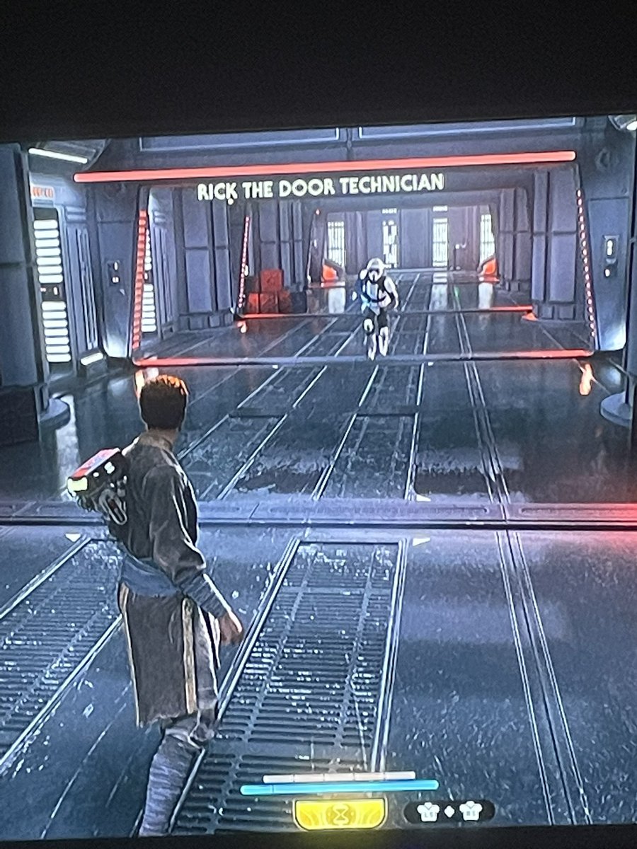 chantelfisher14's tweet photo. Rick The Door Technician Boss Battle in Jedi Survivor?!?!? 😂🤣😂🤣😂🤣 https://t.co/C9fwjytslG