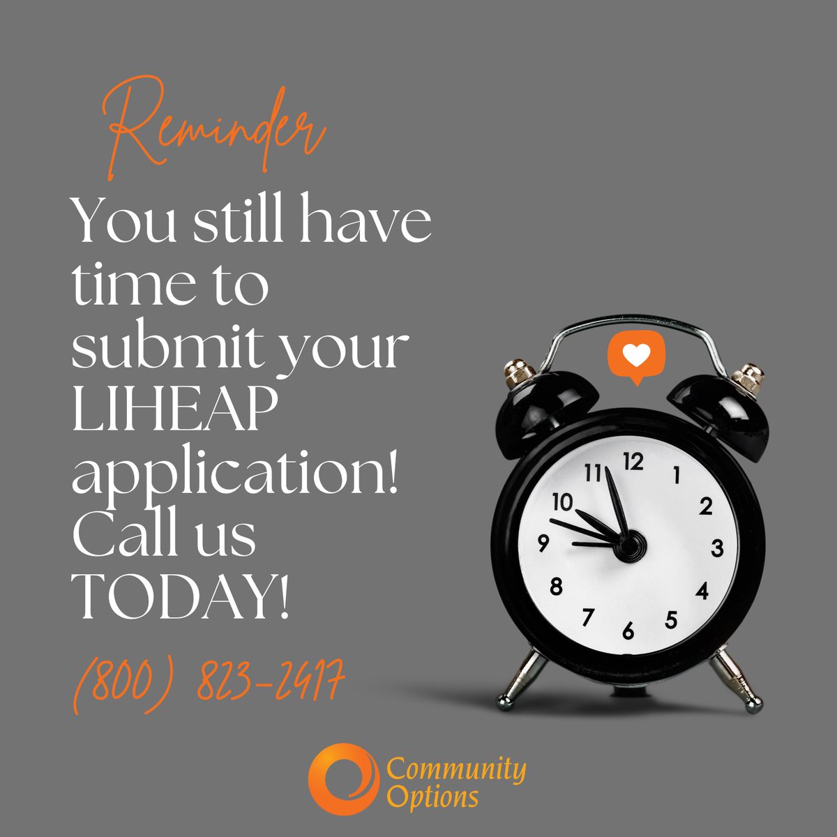 5.31.23 is the last day to submit your LIHEAP application! Call your local Community Options for application assistance. #LIHEAP #EnergyAssistance #ComOptND