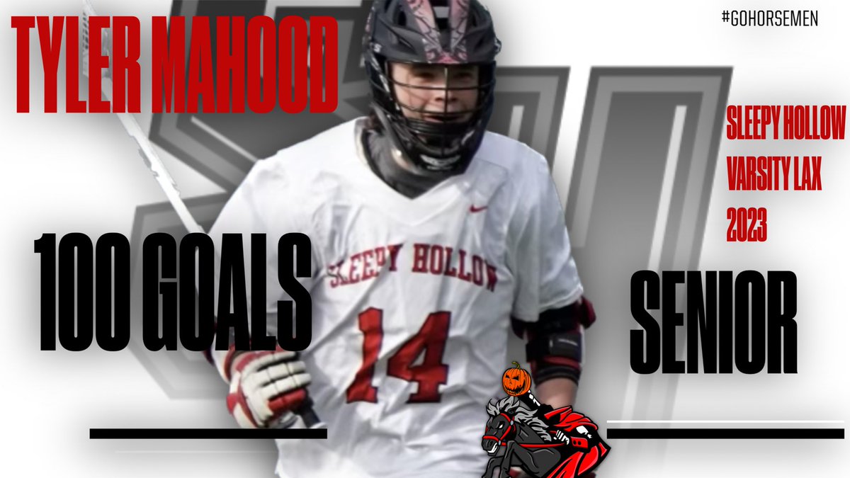 Congratulations to Senior ⁦<a href="/HorsemenLAX/">Sleepy Hollow Lacrosse</a>⁩ Captain Tyler Mahood for scoring his 💯 th career goal! ⁦<a href="/LoHudLacrosse/">lohud lacrosse</a>⁩ ⁦<a href="/lohudsports/">lohud sports</a>⁩ ⁦<a href="/SHHSNY/">Sleepy Hollow High School</a>⁩ ⁦@SHHS_STRENGTH⁩ ⁦<a href="/ufsdtarrytowns/">Tarrytown Schools</a>⁩