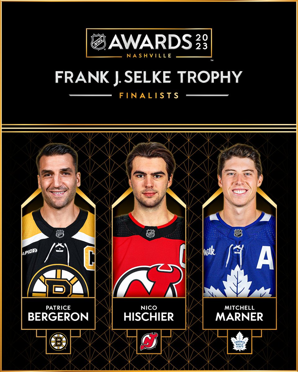 NHL Public Relations on X: Patrice Bergeron is a Selke Trophy finalist for  the 11th straight season, extending his own mark in that category and  surpassing the 10 consecutive years of top-3