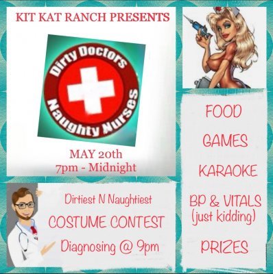 MBlingwall's tweet image. I have been trusted by @TheSindySky1 to be in charge of games for this event! *wicked laughter* oh, this is going to be fun!!! #playdoctor #exam #cosplay #naughtynurse #dirtydoctor #karaoke #costumeparty   @KitKatBrothel @bunnyranch @nvbrothels @BrothelNevada