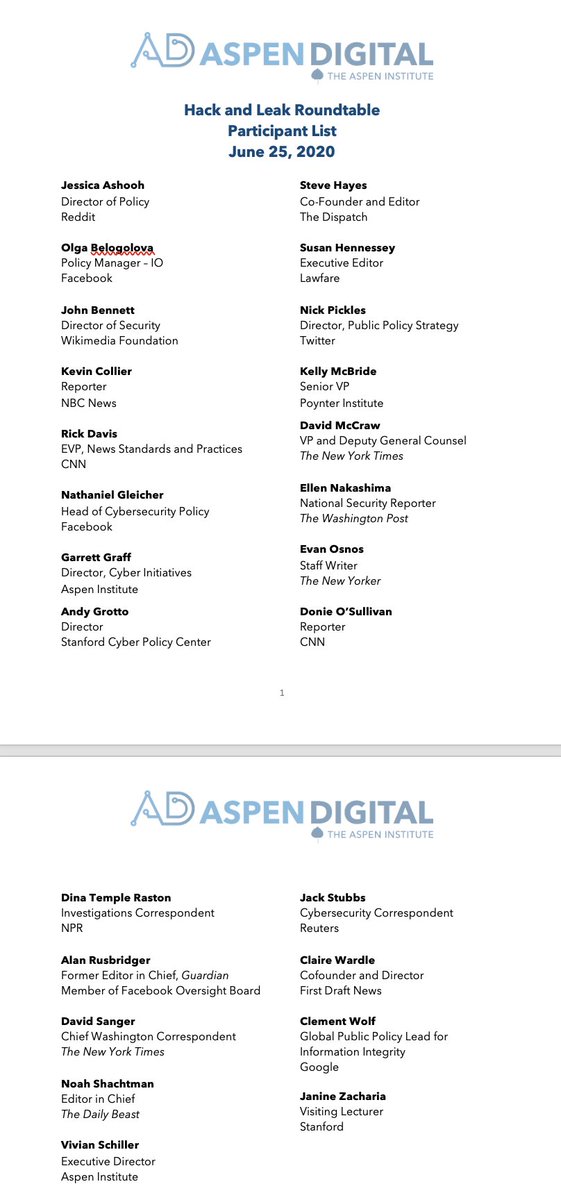 mtaibbi's tweet photo. Attendees of the "Burisma Leak" exercise in summer 2020 - including @nytimes and @washingtonpost - embraced radical change: "Break the 'Pentagon Papers' principle" emphasizing authenticity and newsworthiness, focusing on "provenance" and "restraint" instead. More soon https://t.co/SFErHTJHad