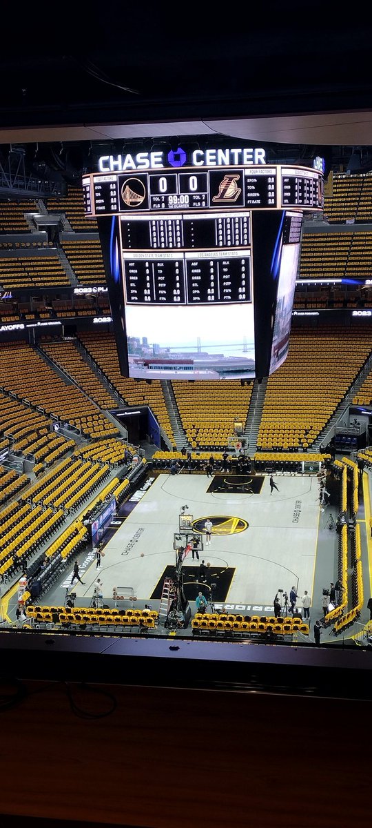 SportsFansRap's tweet photo. We ready!! Warriors vs Lakers Western Conference Semi-Final Game #1 inside the Chase building https://t.co/NAF5dVaN3T