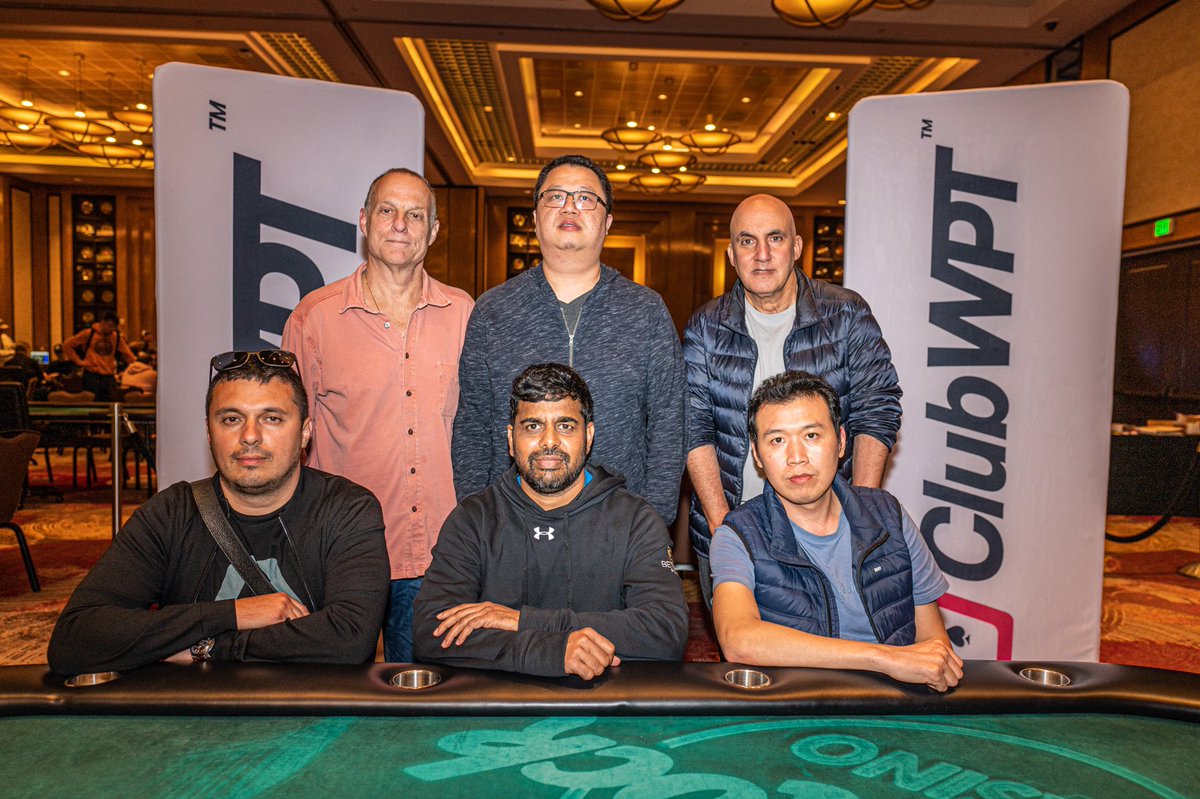 WPT's tweet image. We’ve reached the Final Table of our #WPTSHRPS Main Event @shrpo!

Bin Weng eliminated @KemptonIsaac in 7th place for $183,000 and leads the final 6 players into the Final Table at @HyperXArena Las Vegas at the end of the month!

Final Table Counts:
Bin Weng - 46,050,000 (154 bb)…
