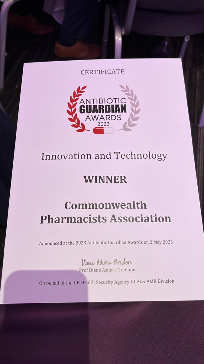 CW_Pharmacists's tweet photo. The #AntibioticGuardian Awards are an important opportunity to showcase our work which is why
we're excited to have been shortlisted for 3 categories as well as WON π the Innovation and Technology Award for our #AMSgame this evening!
#CwPAMS #AntimicrobialStewardship https://t.co/uhsc0QCvsZ