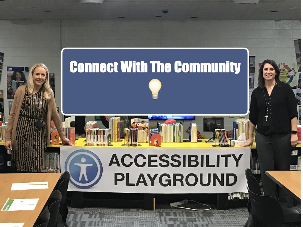 TTrzebiatowski's tweet photo. A6: Host an Accessibility Playground to connect with people and give a hands-on experience with the iPad accessibility tools.  #AppleEDUChat https://t.co/Opn6854Ymb
