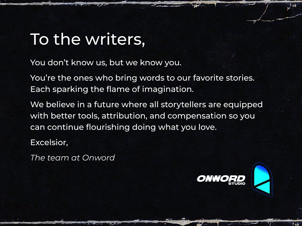 onwordstudio's tweet photo. To the writers... 
#writersstrike https://t.co/kg9j6fUxK4