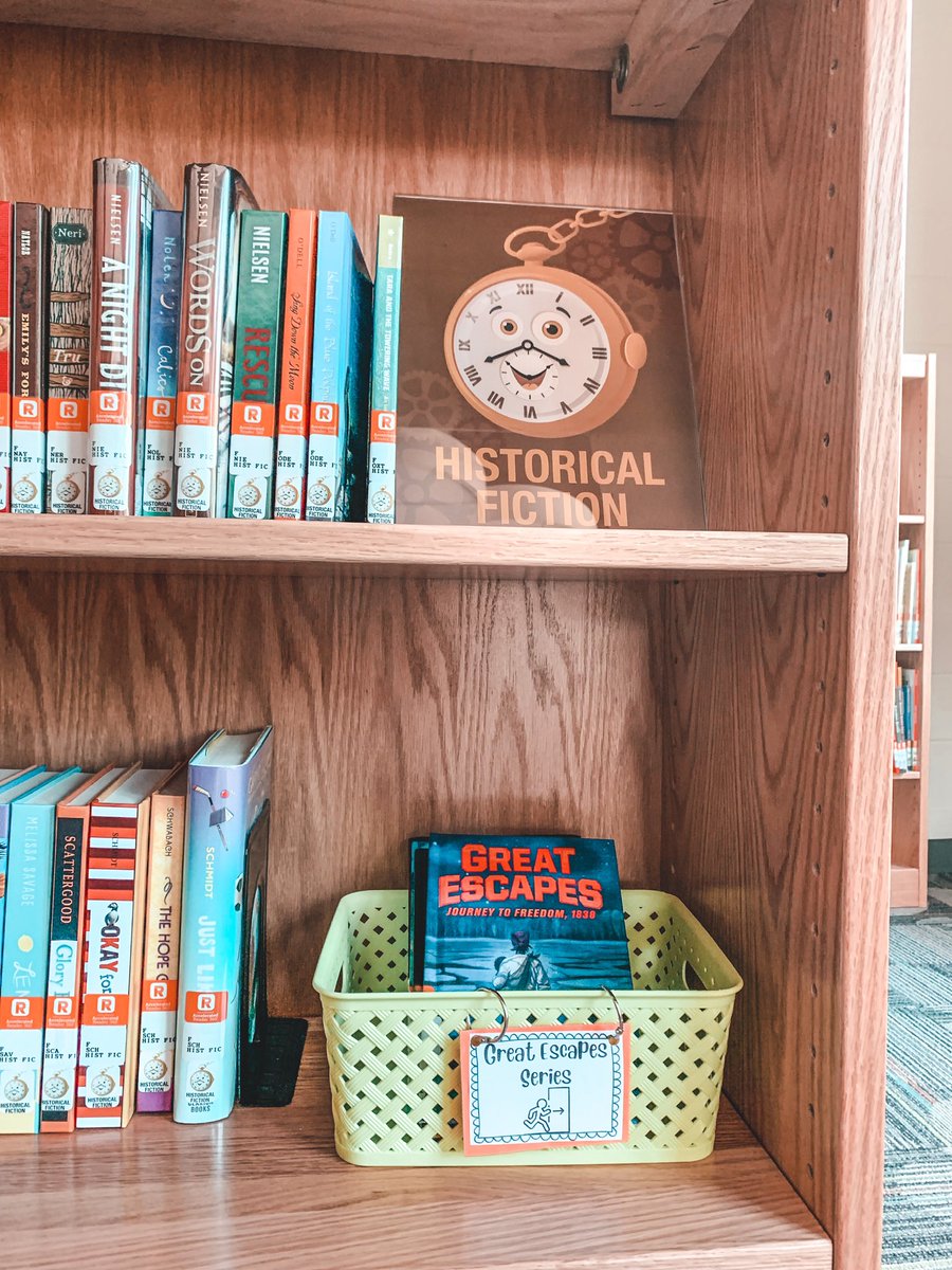 BookwormBuilder's tweet photo. Fun fact: historical fiction is my personal favorite genre to read 🤍🕰️ Thank you to my ‘fabulous could not have survived this year without you’ volunteer who found these series with different authors in our historical fiction section. SO much easier to find now! https://t.co/8yNd0qzY8I