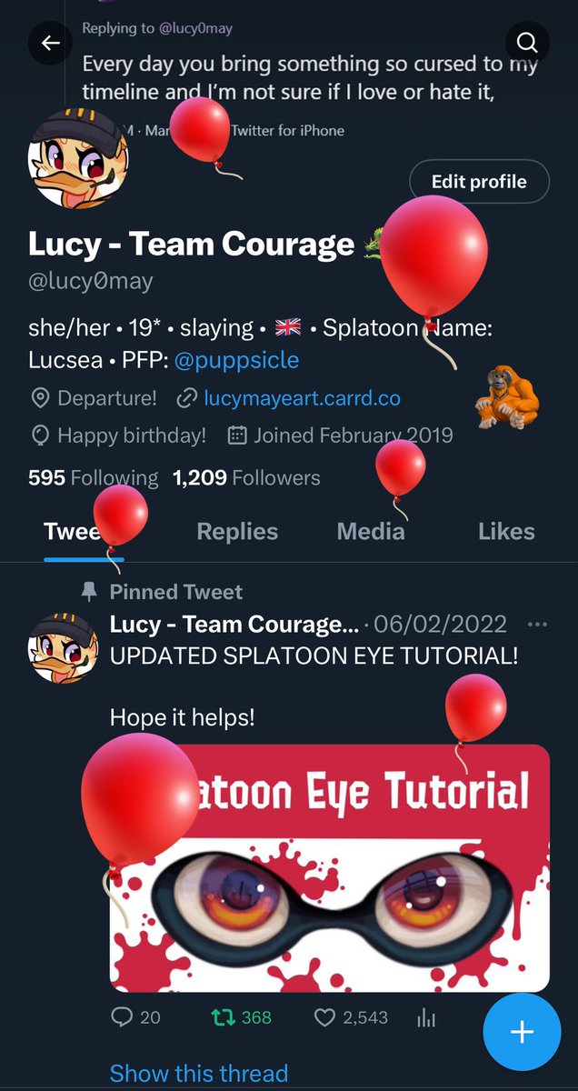lucy0may's tweet photo. WHY DO THEY NEVER GIVE ME BALLOONS WHAT THE HELLL WHY DO I HAVE TO ADD THEM MYSELF https://t.co/k3dxwdrDiN