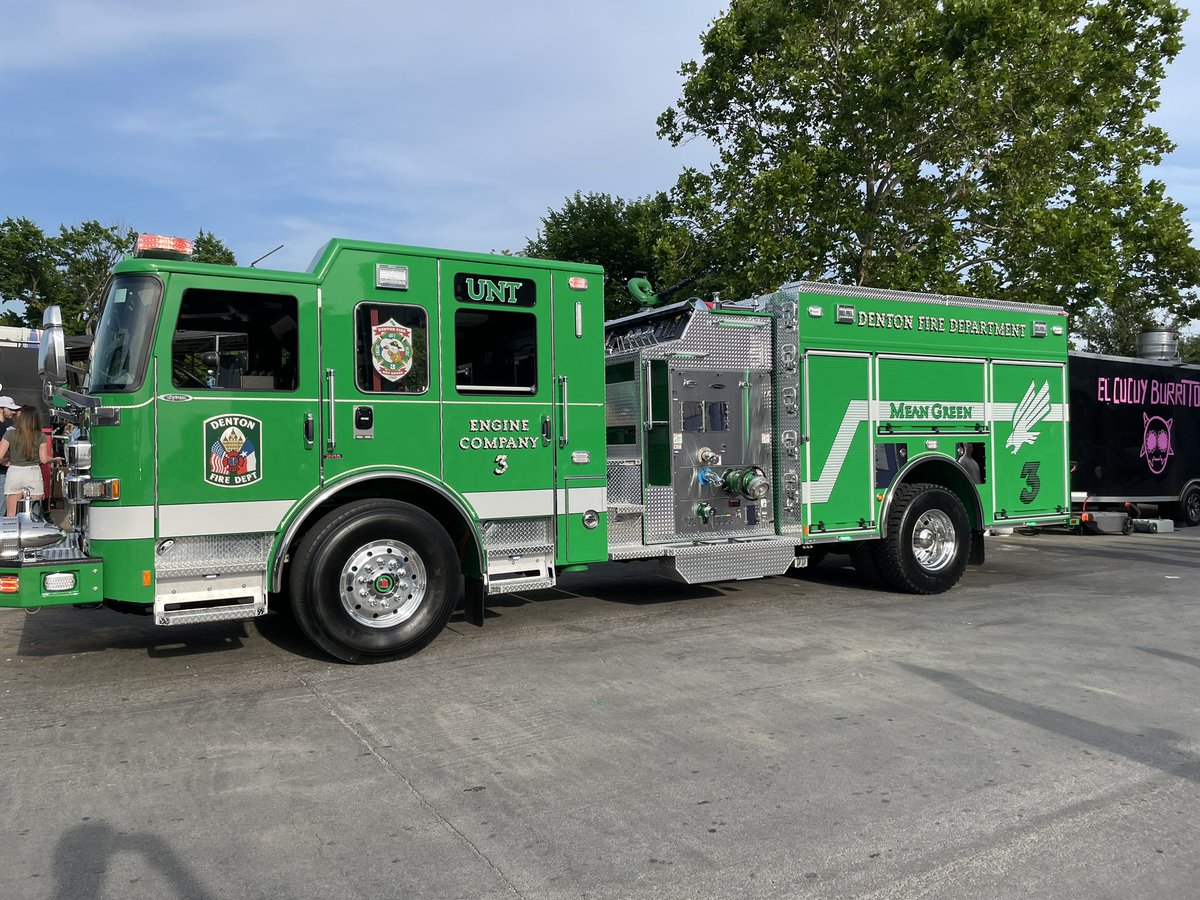 Now that’s a Mean Green Fire Truck!!

Thanks to the @cityofdentontx and @UNTAlumniAssoc for supporting UNT.