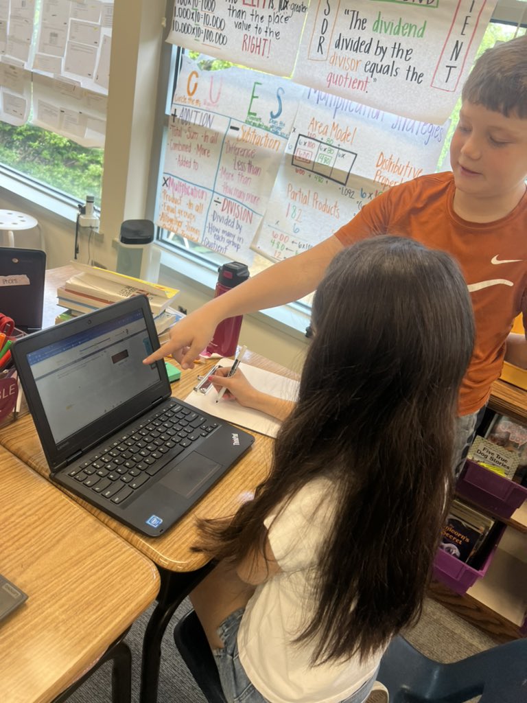 MsGreen4thgrade's tweet photo. Math stations and students helping students make my heart happy💗 4th grade is working hard to continue to prepare for the Math STAAR. @BetsyCummins @ArmstrongHP https://t.co/TrtHBwvNsr