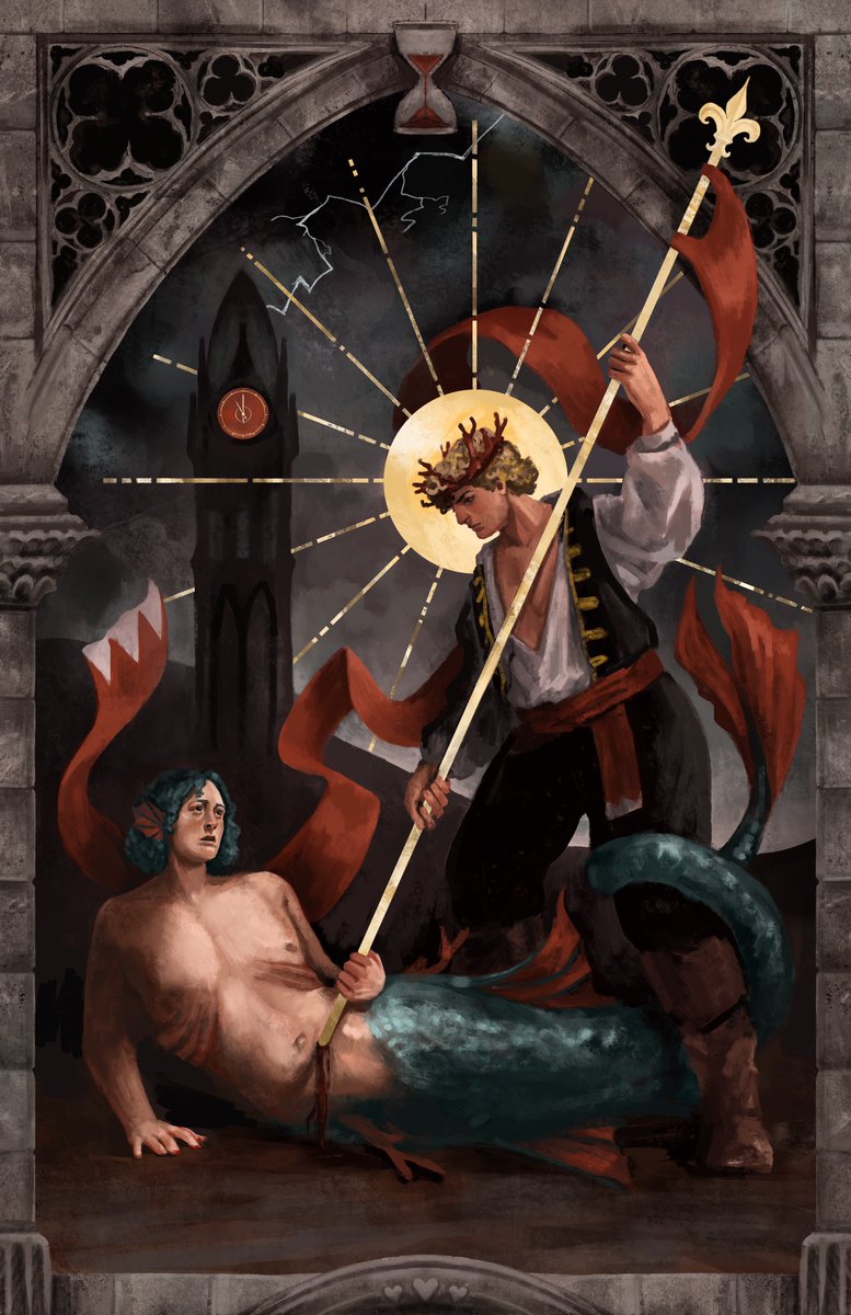 Finally got to watch the Limited Life finale! Here’s a baroque-inspired take on Martyn’s betrayal ⚜️💔🕰️

(Plus it’s mermay, so, merman Scott! Why not haha)

[#ITLWArt #limitedlifefanart #smajorfanart #mermay #traffictwt ]