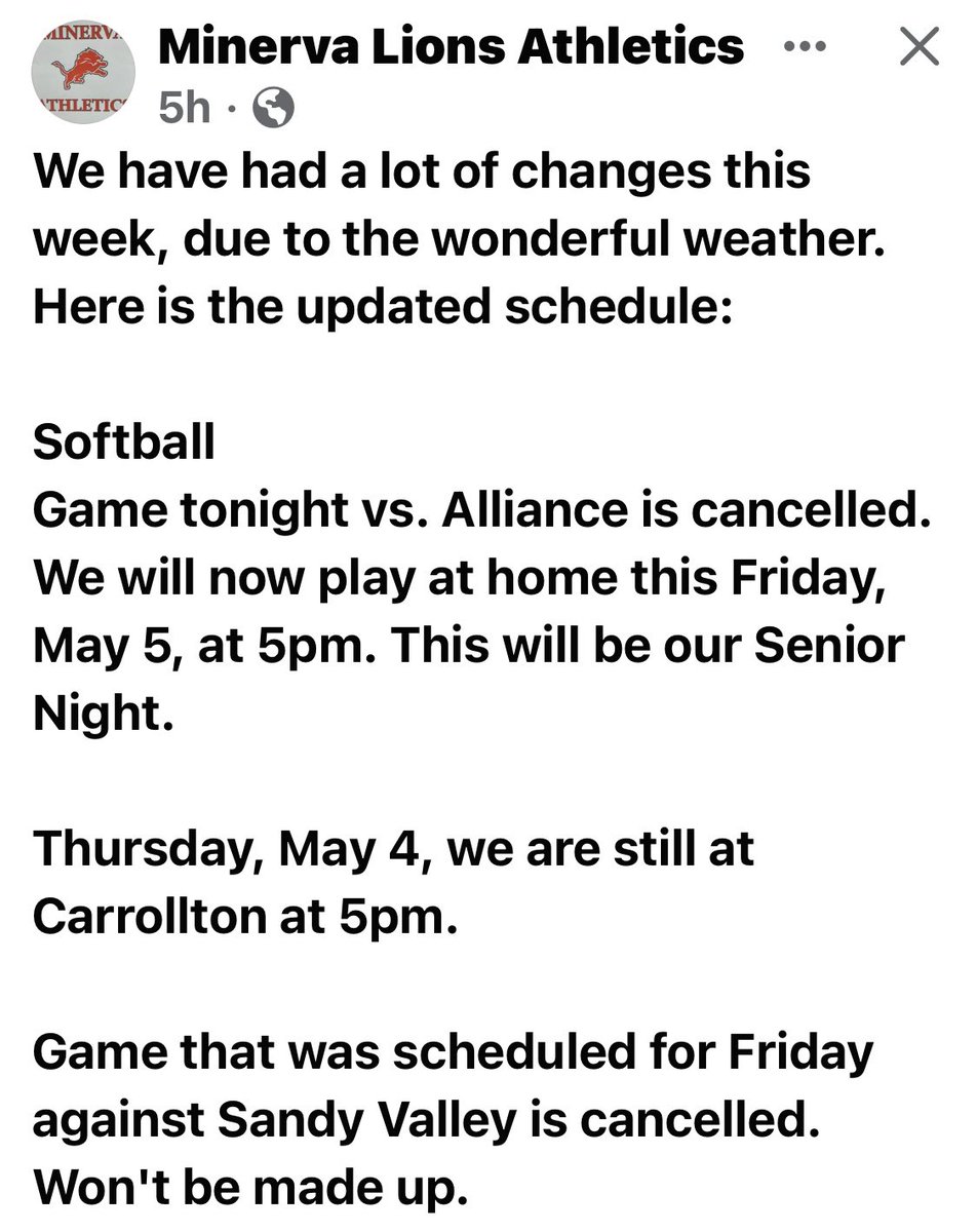 Minerva Softball tweet media