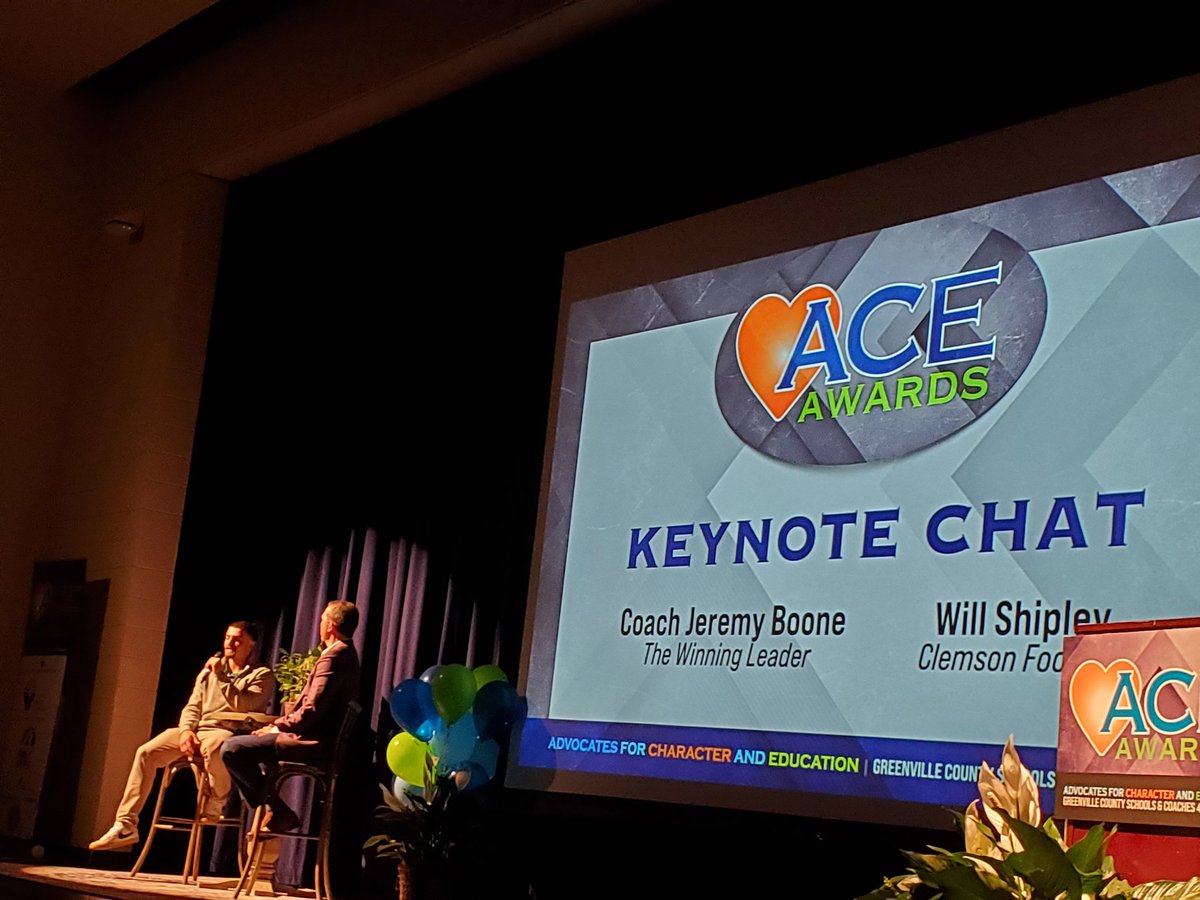 CoachNance1's tweet photo. Jeremy Boone and Will Shipley keynoting Greenville County Schools ACE Awards banquet recognizing our unsung hero students. @AthleteByDesign
@gcschools https://t.co/Idg5AYOfOa