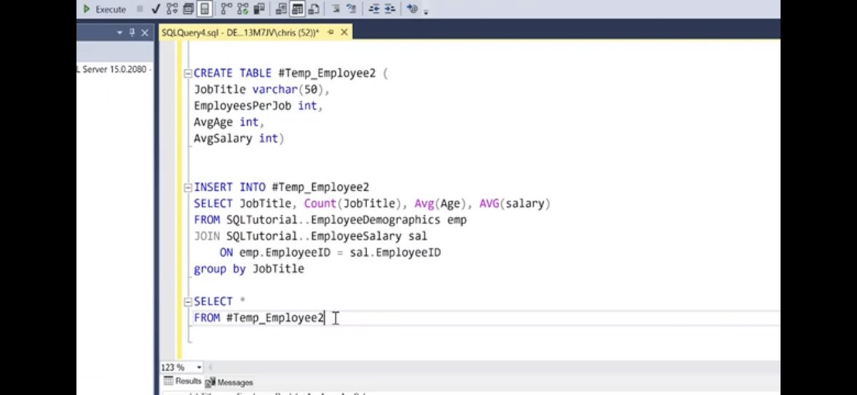 Nomychillz's tweet image. Day 2 of SQLMay 

Practiced how to create Temporally Tables(temp_table), and the highlight of my day was that I successful imported data into SQL with the help of @Iam_Uchenna.
#31DaysofSQL