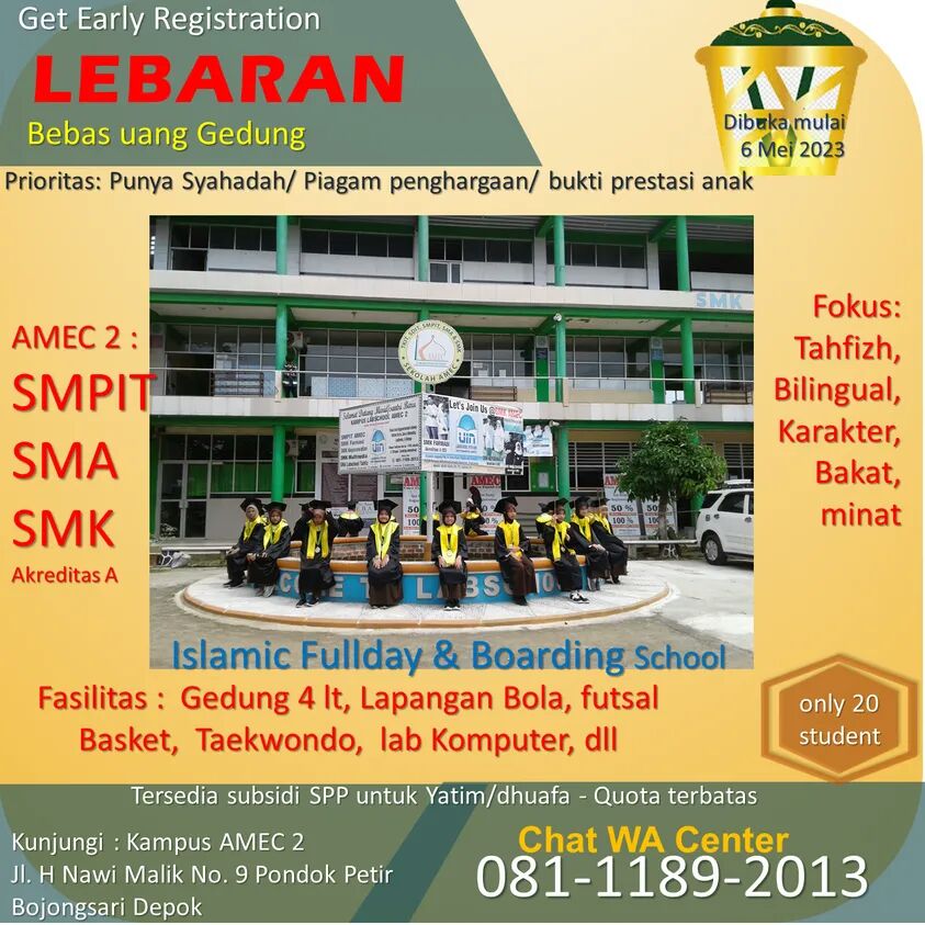 SekolahAmec's tweet photo. Assalamu alaikum.... bantu share kabar gembira ini. https://t.co/jjfQ3GCFwn