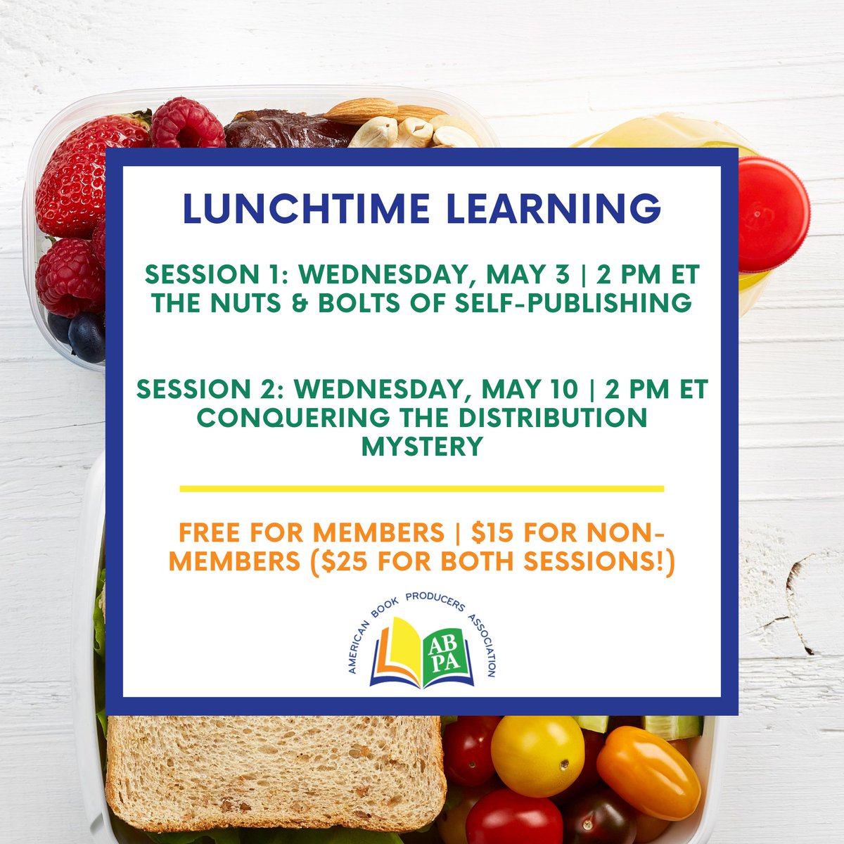 Do you want to self-publish a book but don’t know where to start?  Join our experts for a two-part exploration of the nuts and bolts of self-publishing a book!  

Learn more: abpaonline.org/self-publishin…

#SelfPublishing #Publishing #BookPublishing #WritingCommunity #BookTwitter