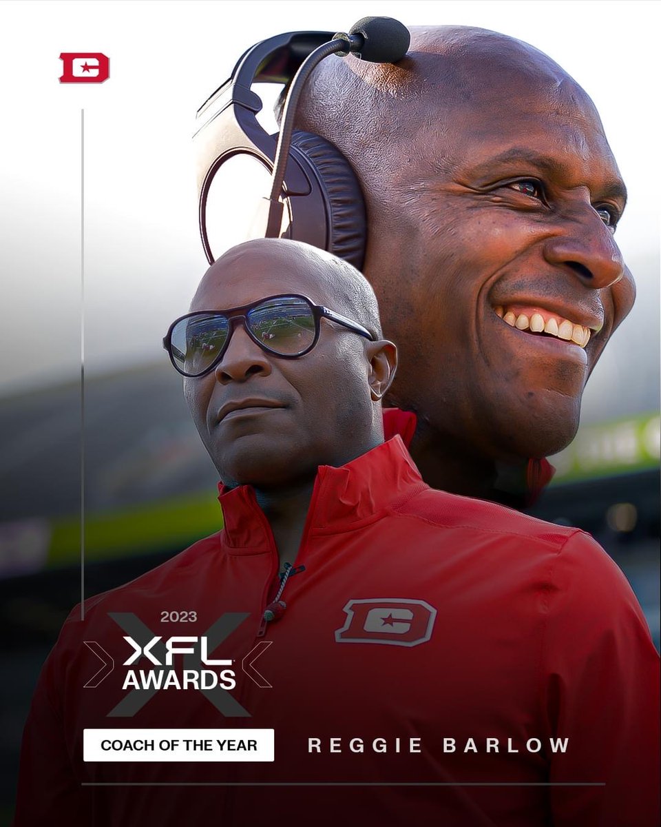 Congrats to @BamaStateFB Alum and @XFLDefenders HC Reggie Barlow, who was named the @XFL2023 Coach of the Year #SWARMAS1 | #IAMSWAC