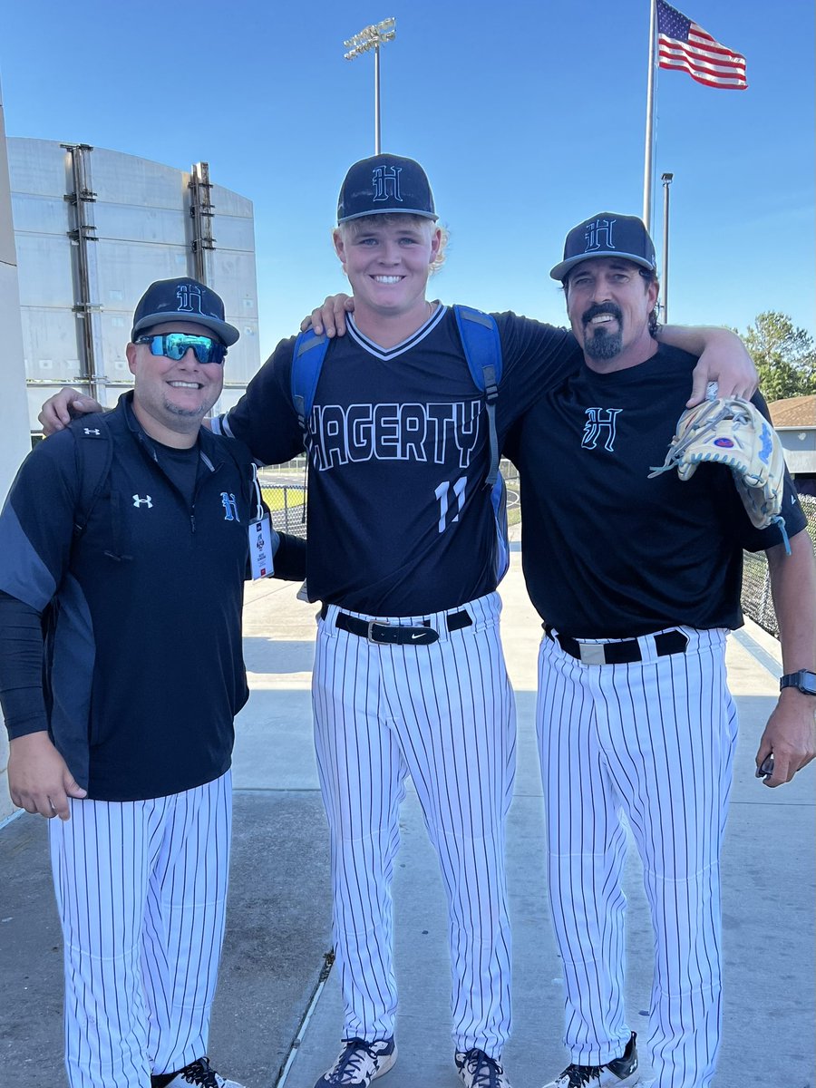 Garrett Baumann gets the win again. That’s 21 for his HS career which I’m told is a new program record at Hagerty. Passing the great LHP <a href="/joesheridan_/">Joe Sheridan</a> who had 20 (9 his sr yr). This program has been blessed with some incredible pitchers. <a href="/Garrettbaumann8/">Garrett_Baumann</a> <a href="/HagertySports/">Jay Getty</a>