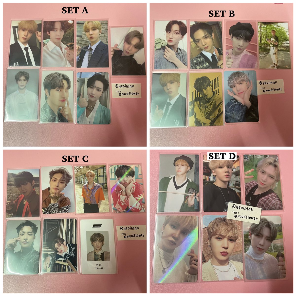 yeointak's tweet photo. 🇲🇾 // HELP RT
WTS ATEEZ PC
- RM65 each set. DM to buy
- price exclude postage
- buy 3 sets &amp; above free postage
- official pc/album/stickers will be given as freegift
- t&amp;c are in thread

#pasarATEEZ #pasarATINY @pasarATEEZ https://t.co/HT8fEidAG5