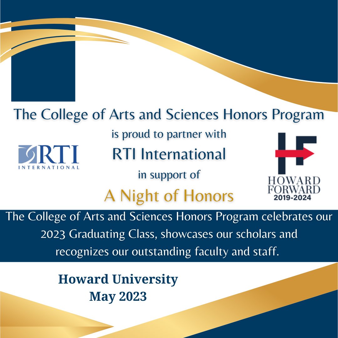Howard University College of Arts and Sciences (@hu_coas) on Twitter photo COAS Honors Program will host a Night of Honors for our graduating Honors Students. We thank RTI International in support of this event. To learn more about this institution, please swipe and check out their website listed. <a href="/RTI_Intl/">RTI International</a> COAS Honors Program will host a Night of Honors for our graduating Honors Students. We thank RTI International in support of this event. To learn more about this institution, please swipe and check out their website listed. <a href="/RTI_Intl/">RTI International</a>