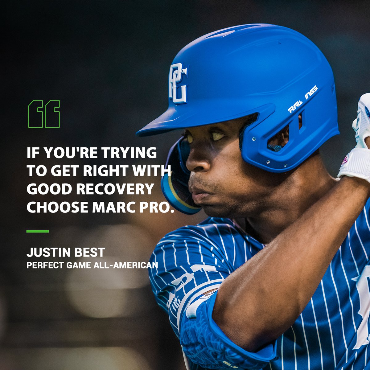 You heard it from @Jbestbaseball7, choose Marc Pro. #baseball #baseballtraining #musclerecovery #Perfectgame #PGAAC