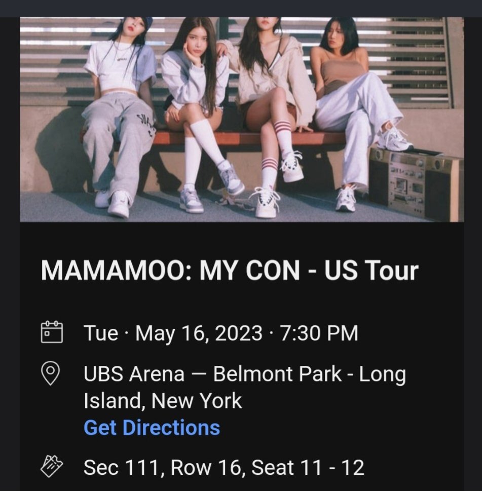 Mommawolf822's tweet photo. I have 2 extra Tickets to Mamamoo's Concert on Tues, May 16 at UBS Arena up for sale. DM me if you are seriously interested.
#MAMAMOO #MYCON_USA #Ticketforsale #KPOP #ubsarena #extratickets #SOLAR #moonbyul #HWASA #WHEEIN https://t.co/L6gPC3CXlL
