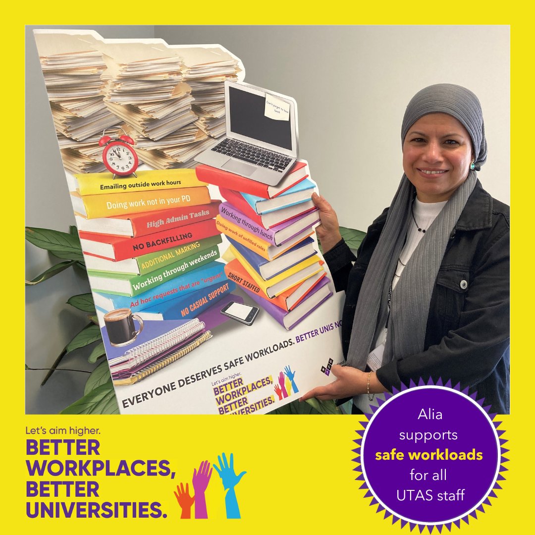 nteu_tas's tweet photo. Many UTAS staff are working through their weekends to ensure work is completed. Staff have the right to disconnect from work. That's why members are standing up in for support safe workloads for all.
#BetterUnisNWA #safework #BetterUTAS #politas @NTEUnion #safe https://t.co/GKi6Cxrp8I