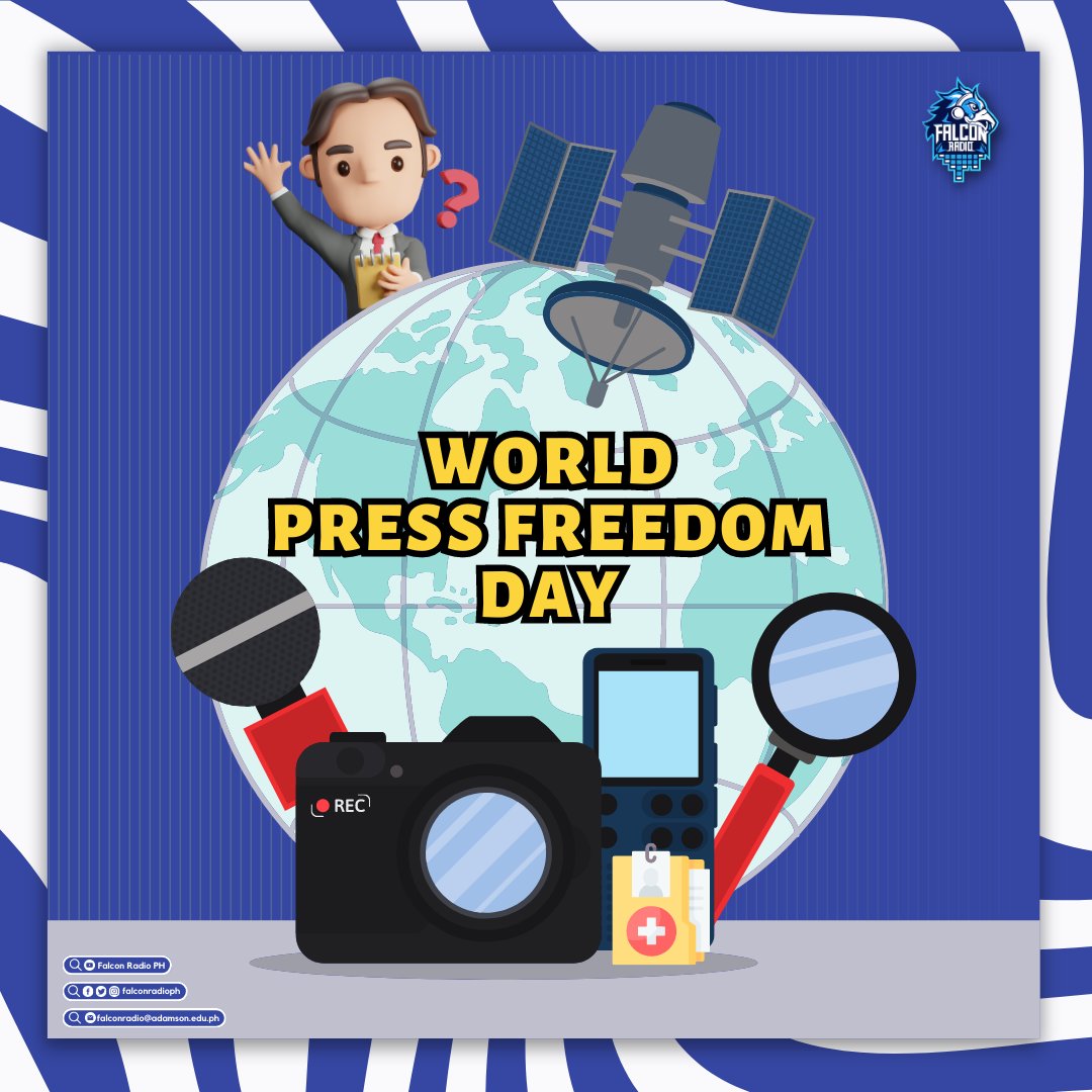 FalconRadioPH's tweet photo. Happy World Press Freedom Day, Klasmeyts! 🎥✊

Ngayong araw ginugunita ang kalayaan ng mga mamahayag na magbalita ng totoo, tapat, at walang kinikilingan para sa sambayanan.🗣️

Dahil dito sa Falcon Radio, #KlasmeytIkawAngBida https://t.co/14SMmJkVK0