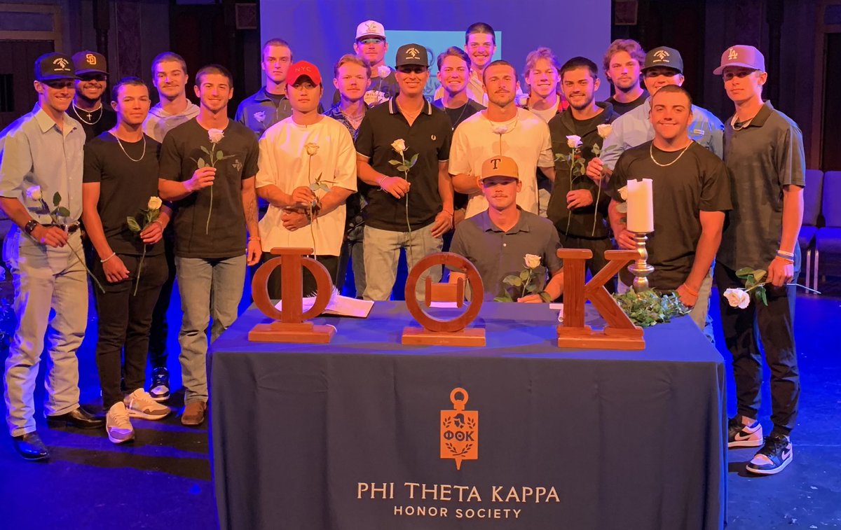 OdessaCBaseball's tweet photo. 19 players inducted into Phi Theta Kappa this evening.  Congratulations gentlemen!  #OCBB ⁦@OdessaCollege⁩ ⁦@WranglerSports⁩ https://t.co/RU7a8xkJyy