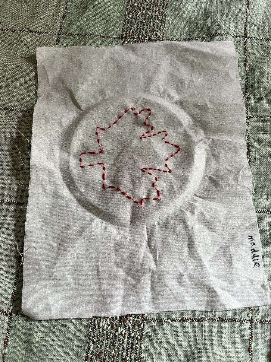 MrsWakem's tweet photo. End result of our sewing lesson at Fanshawe Pioneer Village. A skill that should be learned by all. @FPVmuseum @SDStampeders #MuseumSchoolLondon #TVDSB https://t.co/WZGKQrMstX
