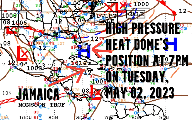 Weather Jamaica on Twitter "Bad news! A High Pressure Heat Dome is