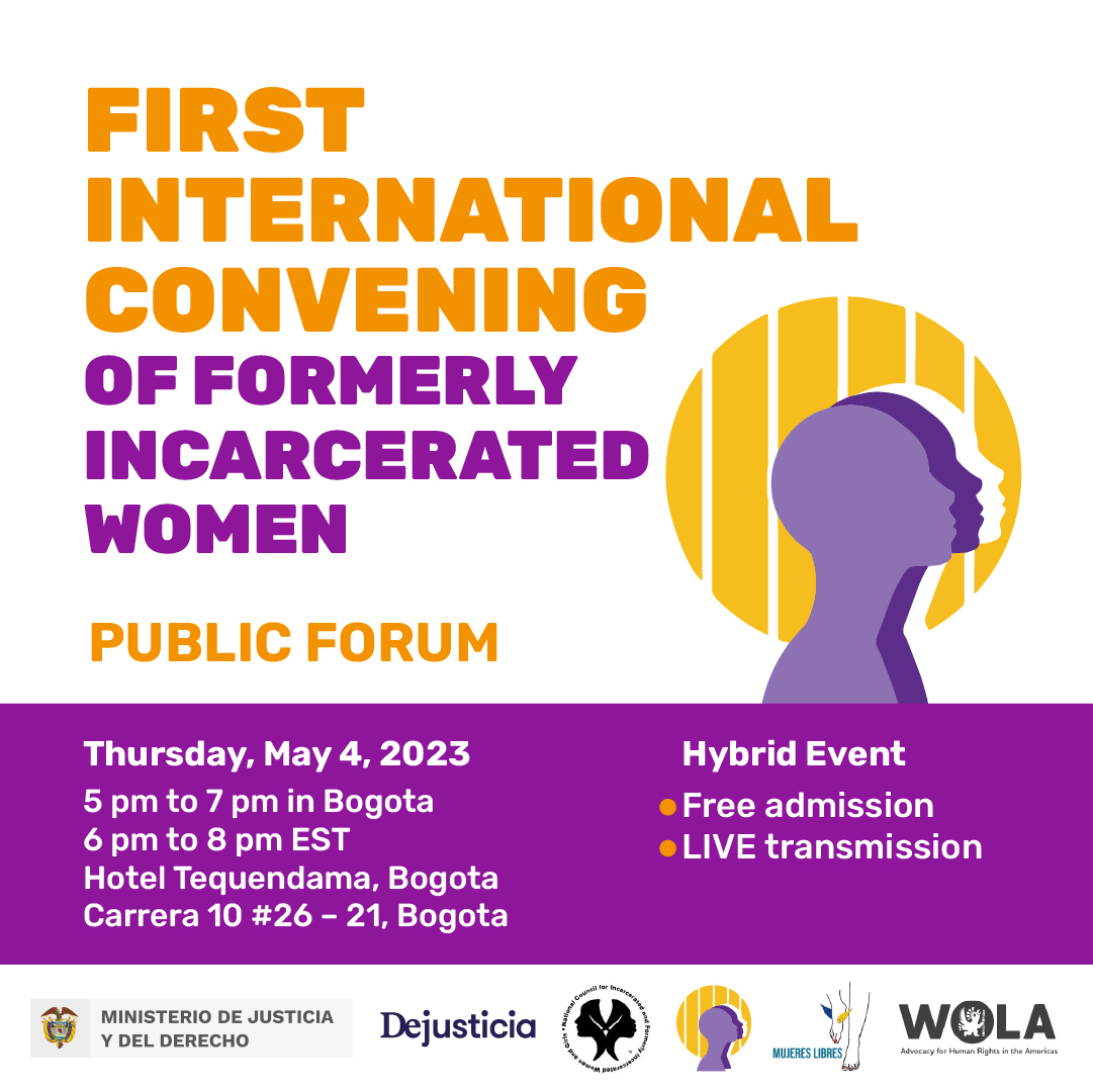 🔊More than 60 formerly incarcerated women from around the world will have a historic meeting in #Bogotá this week to consolidate an international network of solidarity for women with similar stories.

Join us at the closing event:

🔗RSVP:
us06web.zoom.us/webinar/regist…
