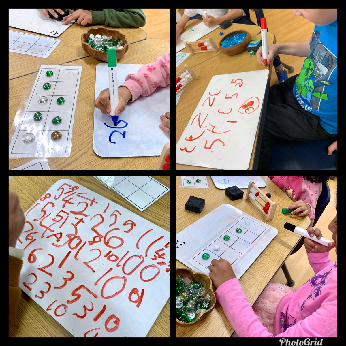 A staple in our classroom: white boards, 10 frames &amp; loose parts. Students create their own number games and share their ideas with one another. <a href="/oakwrdsb/">Oak Creek PS</a>