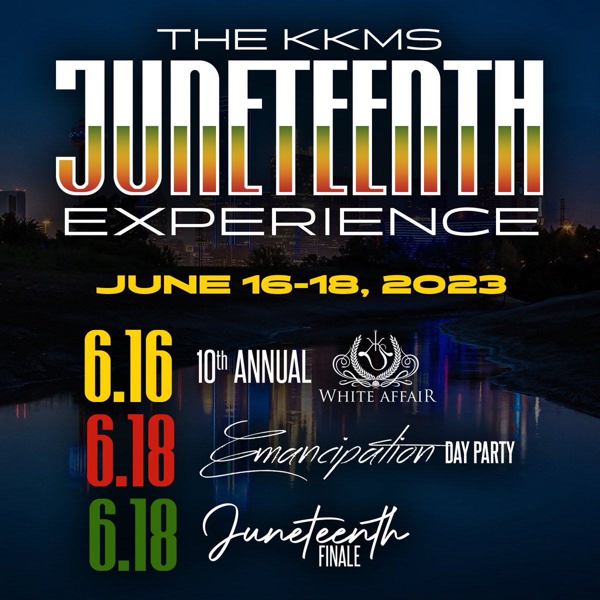 The Distinguished Gentlemen of KKMS present The 2023 KKMS Juneteenth Experience In Dallas, Texas.

Another KKMS Juneteenth experience that you don't want to miss. kkmsdallas.com

#KKMS #TheDistinguishedGents #juneteenth2023 #dallastexas #sundayfunday #dallasjuneteenth