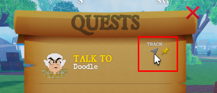 blackboxgamesco's tweet photo. @silverzcloud Thanks for reaching out. You can see where that NPC is using the "Track" feature in our quest scroll UI. 

Our next update will make sure this is enabled by default to help prevent any confusion!🙂 https://t.co/nhhIcBbjc7