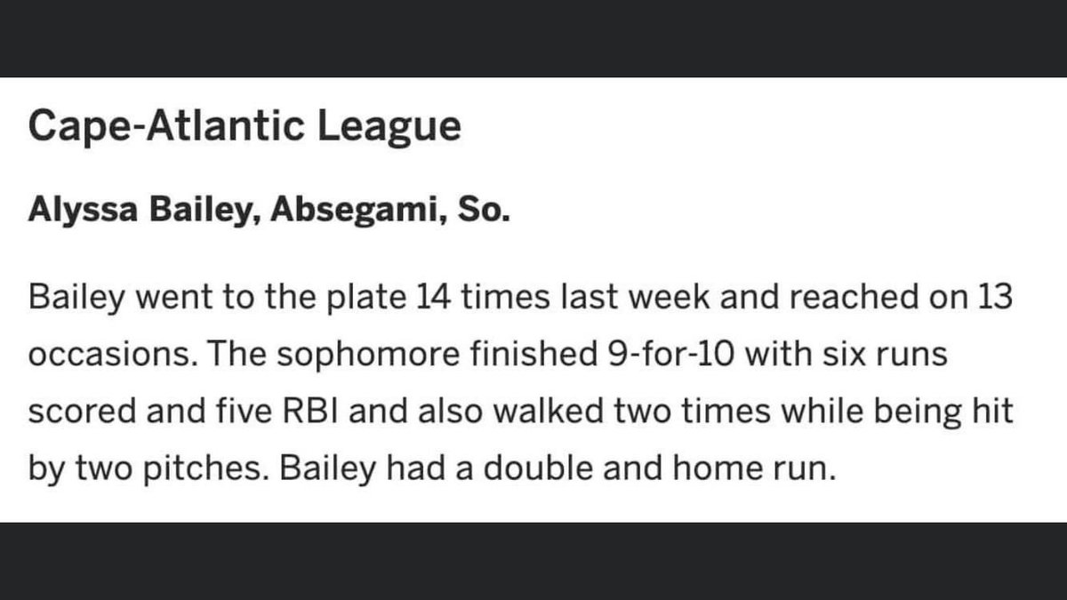 Absegami Softball tweet media