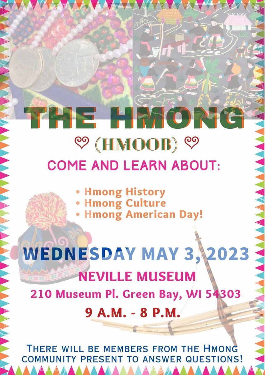 We hope to see you tomorrow 9am-8pm for Explorer Wednesday! In addition to our current exhibits, you'll be able to chat with local Hmong community members about the upcoming Hmong-Lao American Day on May 14th! Remember, <a href="/browncountywi/">Brown County</a> residents receive free admission all day!