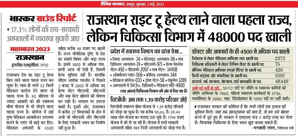DrAnupamaSoni's tweet photo. The bitter truth of #righttohealthbill. An ambitious project of Rajasthan Govt without sufficient staff and facilities.
#rthbill #saynotorth #MedTwitter
@8PMnoCM @ashokgehlot51 @DainikBhaskar @IMAIndiaOrg @RajCMO @FordaIndia @Indian__doctor @UPCHAR4 @Phnhsjaipur https://t.co/BsLIHixMzW