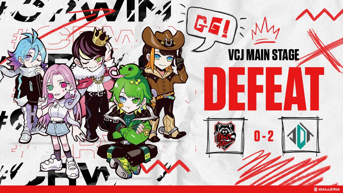 VALORANT Challengers Japan 2023 Split 2 Main Stage Day 9  0-2  vs Jadeite  ⚔️MAP1 Ascent 6 - 13 ⚔️MAP2 Fracture 4 - 13   - @makibacs - @meiyfps - @neth_vz - @popoG_C - @FortheMedusa  - @AstellTwit - @Lights_vl #CRWIN #VCJ