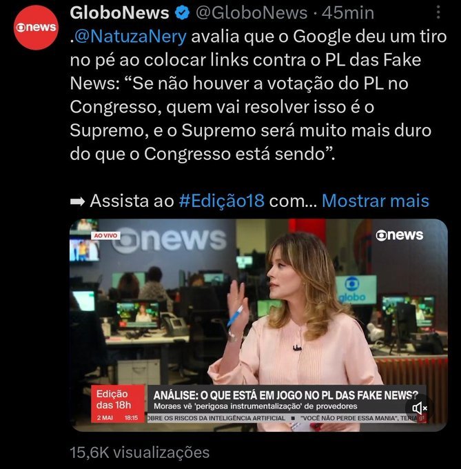 souapenasV's tweet photo. Interessante que o Felipe Neto fez o mesmo comentário: se não for o Congresso, será o STF e será pior.

Legal essa democracia. https://t.co/V1nXzeGEwH