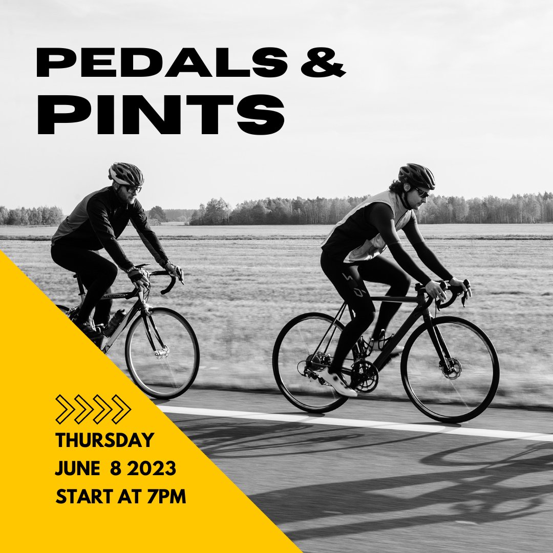 Pedals &amp; Pints is back! Join us for our first social bicycle ride of the year 🚴🏼
